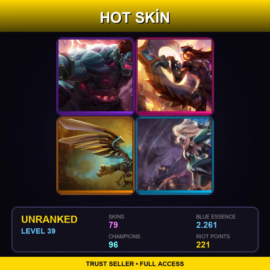 NA | Lv39 | Unranked | 79 Skin | 96 Champ