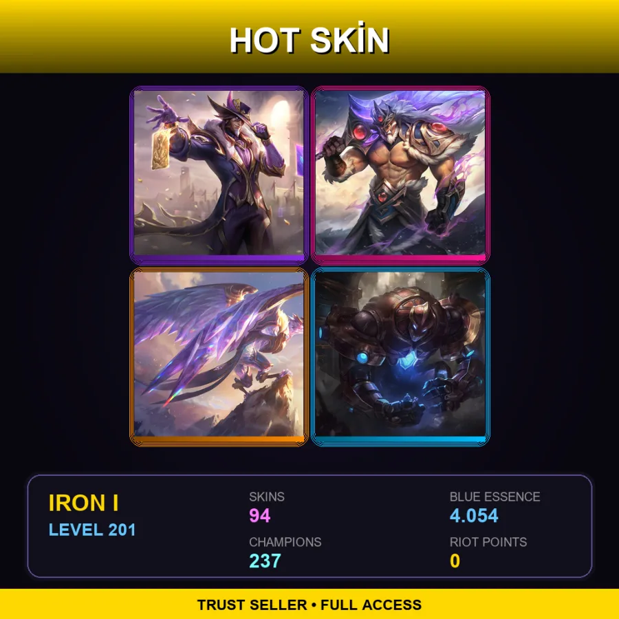 EUNE | Lv201 | Iron I | 94 Skin | 237 Champ