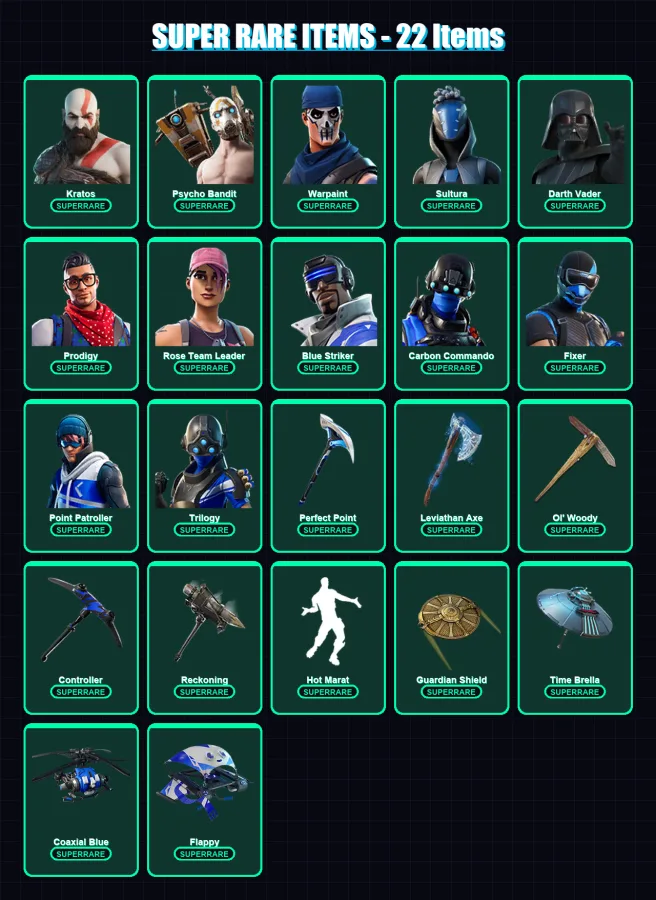 [PS4/PS5/XBOX/PC] | Kratos | Psycho Bandit | Warpaint | Sultura | Darth Vader | 250 skin | 212 pickaxe | 116 emote | 148 glider | Lv1782 — Fortnite account