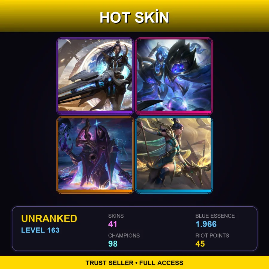 LAS | Lv163 | Unranked | 41 Skin | 98 Champ with Teemo