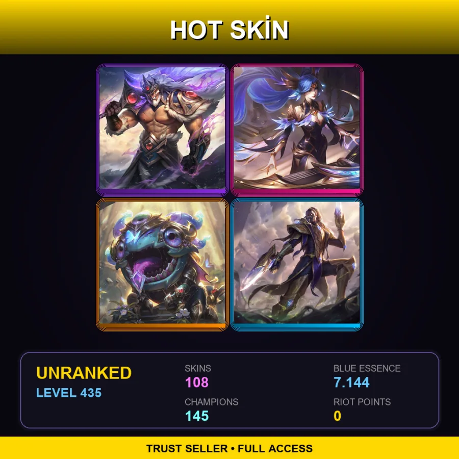 ME | Lv435 | Unranked | 108 Skin | 145 Champ