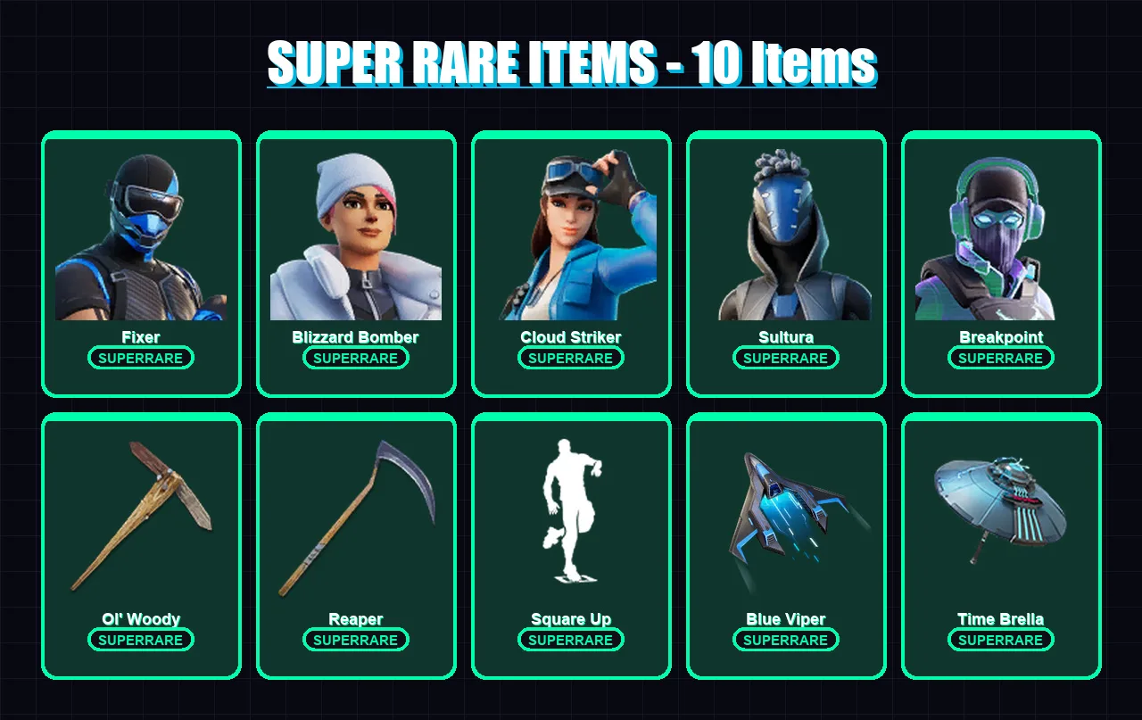 [PC/XBOX] | Fixer | Blizzard Bomber | Cloud Striker | Sultura | Breakpoint | 116 skin | 120 pickaxe | 101 emote | 105 glider | Lv1683
