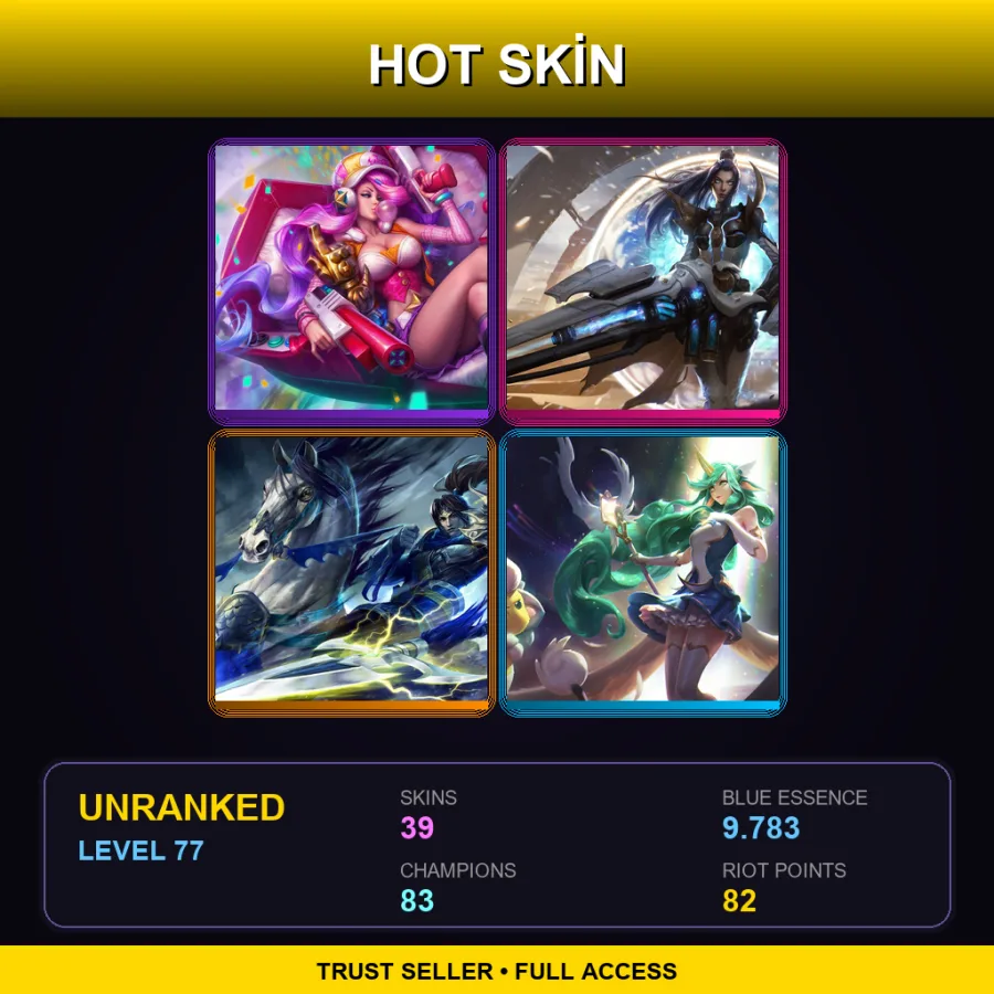 SG | Lv77 | Unranked | 39 Skin | 83 Champ — LoL account
