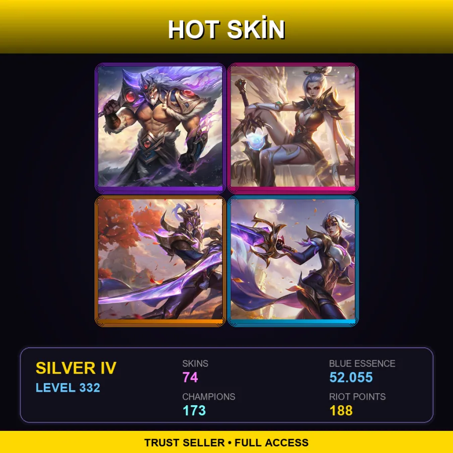 TR | Lv332 | Silver IV | 74 Skin | 173 Champ