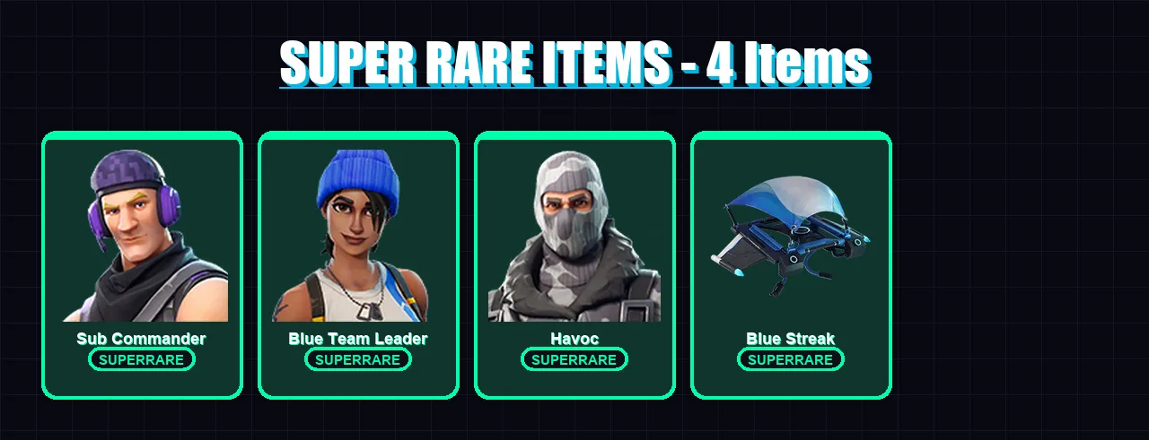 [PC/XBOX/PSN] | Sub Commander | Blue Team Leader | Havoc | Vanguard Zadie | Lt. Evergreen | 9 skin | 42 pickaxe | 35 emote | 45 glider | Lv936