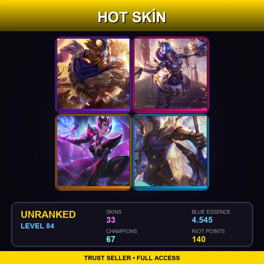 SG | Lv84 | Unranked | 33 Skin | 67 Champ — Workshop Shaco