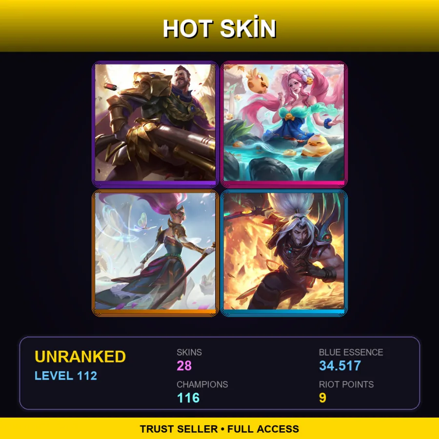 VN | Lv112 | Unranked | 28 Skin | 116 Champ