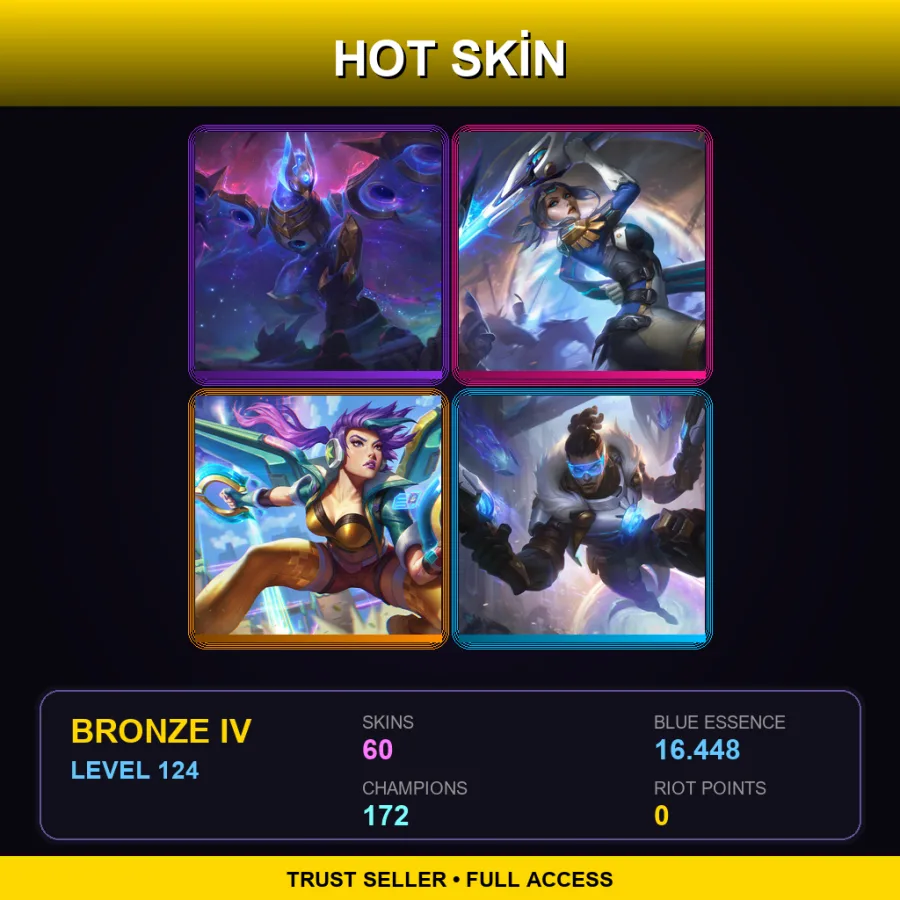 SG | Lv124 | Bronze IV | 60 Skin | 172 Champ
