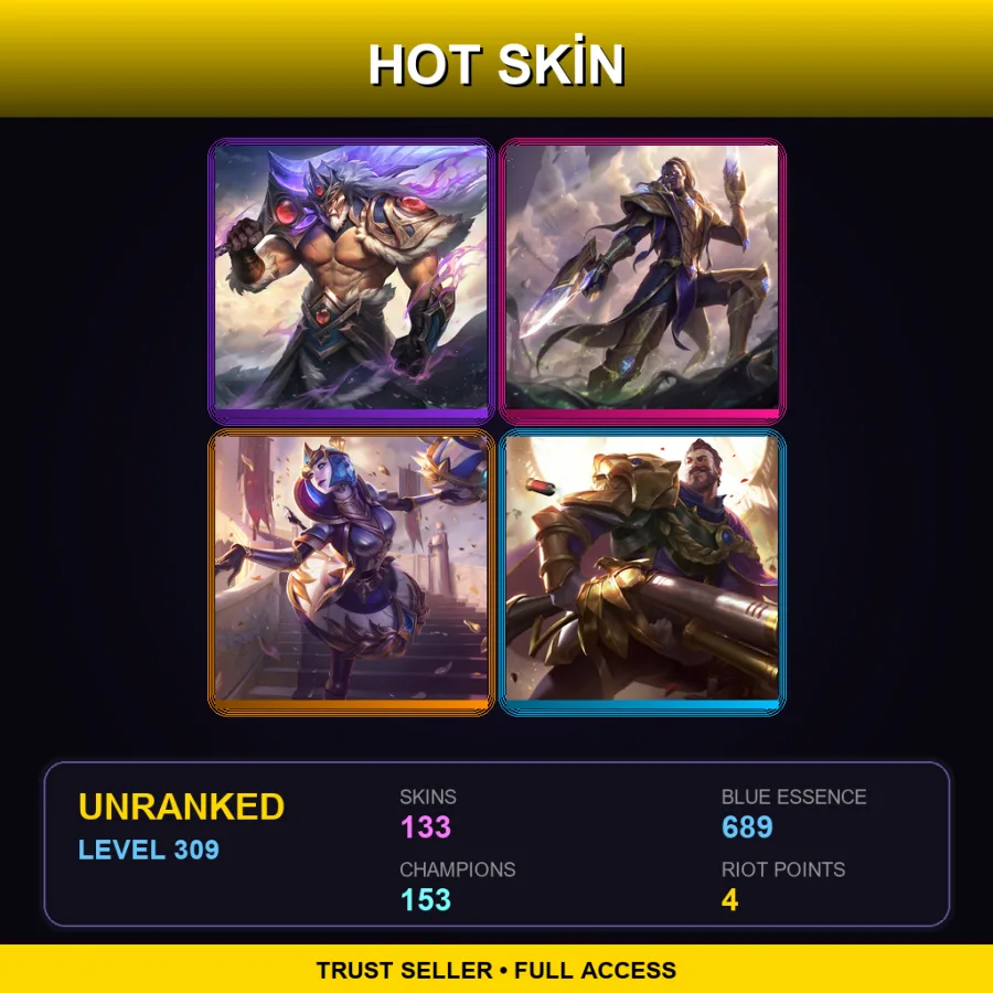 EUNE | Lv309 | Unranked | 133 Skin | 153 Champ — Bioforge Darius