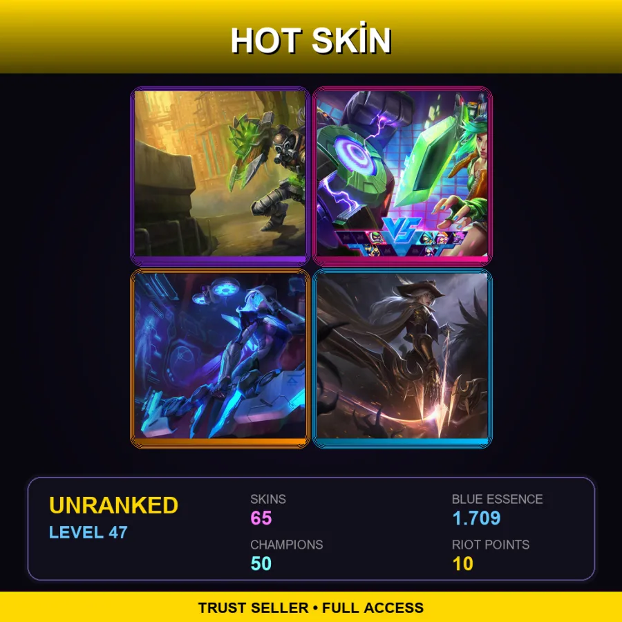 SG | Lv47 | Unranked | 65 Skin | 50 Champ — Augmented Singed
