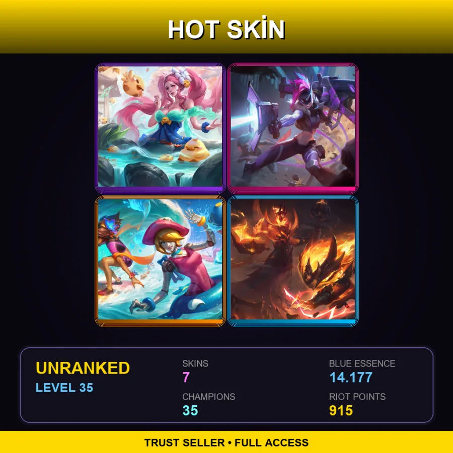 TR | Lv35 | Unranked | 7 Skin | 35 Champ — LoL account