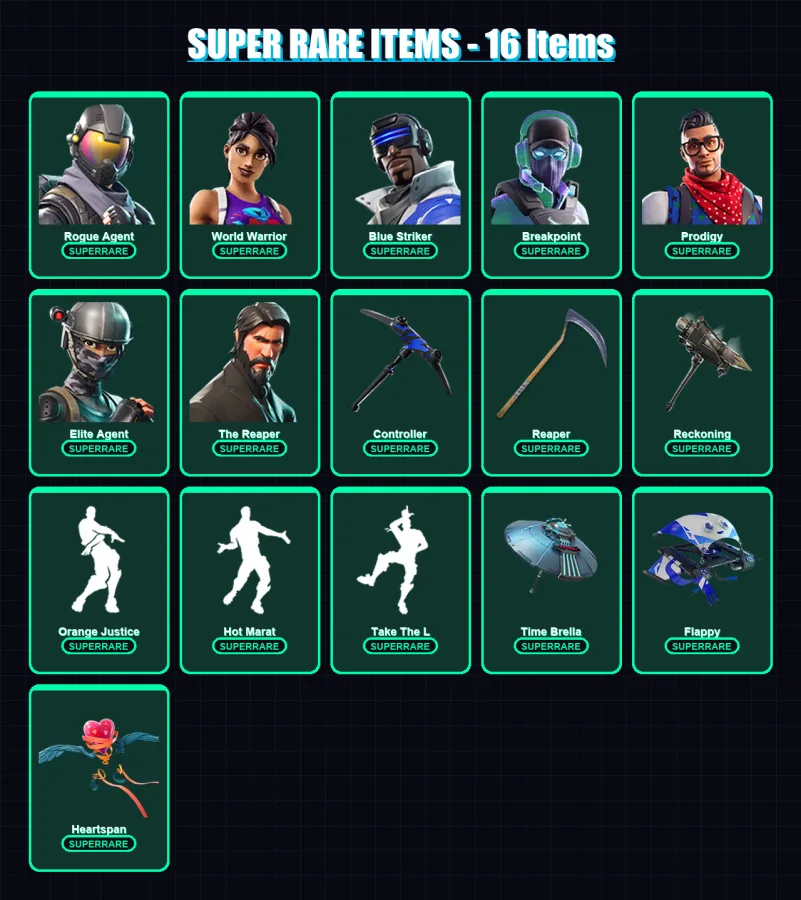 [PC/XBOX/PSN] | Rogue Agent | World Warrior | Blue Striker | Breakpoint | Prodigy | 117 skin | 104 pickaxe | 101 emote | 93 glider | Lv1452