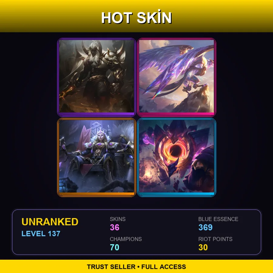 EUNE | Lv137 | Unranked | 36 Skin | 70 Champ