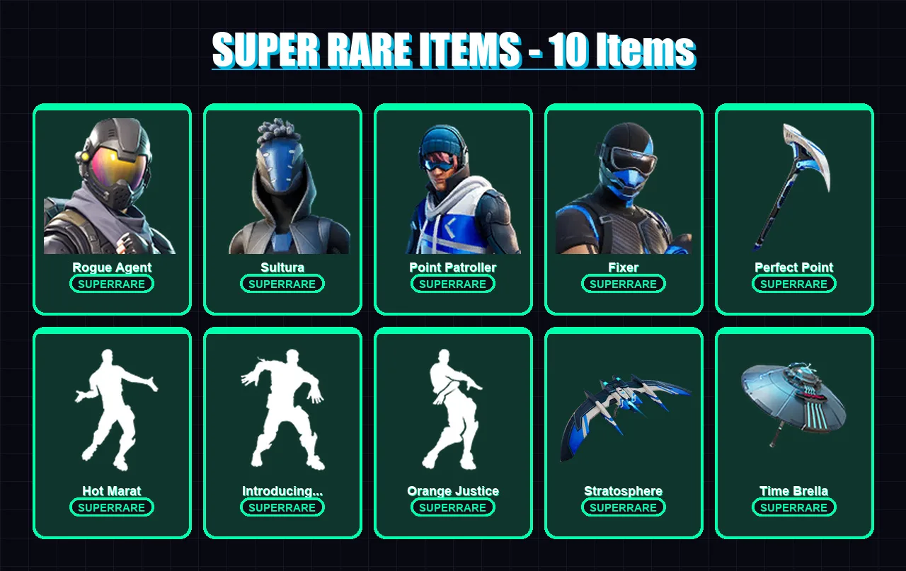 [PS4/PS5/XBOX/PC] | Rogue Agent | Sultura | Point Patroller | Fixer | Kado Thorne | 95 skin | 100 pickaxe | 92 emote | 110 glider | Lv1839