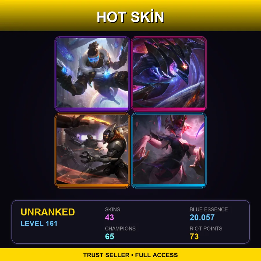 NA | Lv161 | Unranked | 43 Skin | 65 Champ