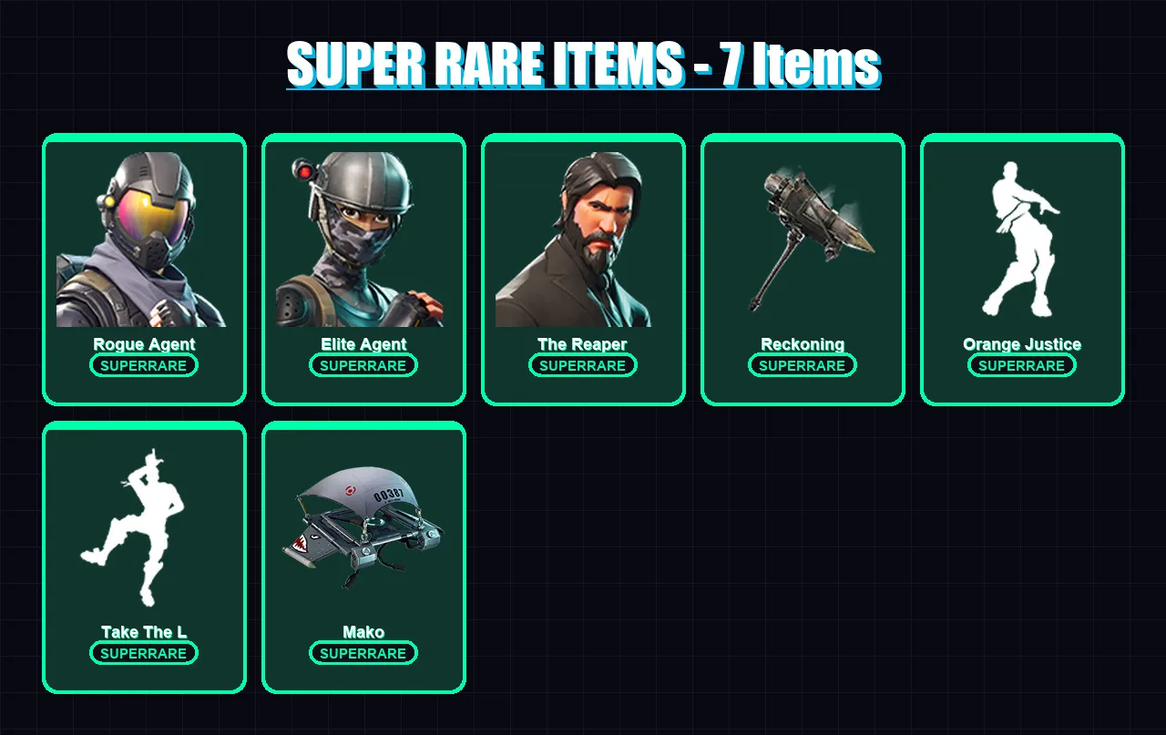 [PS4/PS5/XBOX/PC] | Rogue Agent | Elite Agent | The Reaper | Calamity | Hybrid | 25 skin | 20 pickaxe | 28 emote | 32 glider | Lv417 — Game account