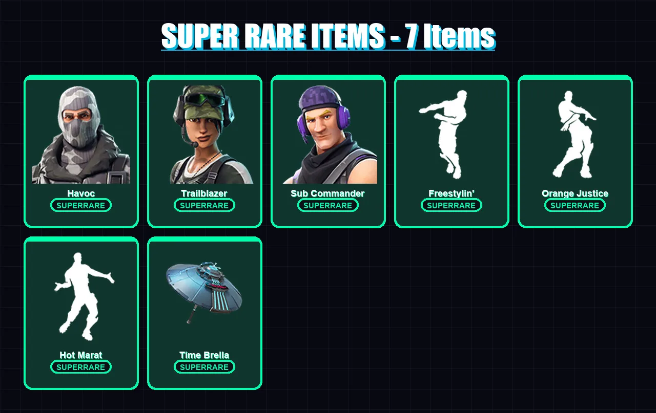 [PS4/PS5/XBOX/PC] | Havoc | Trailblazer | Sub Commander | Carbide | Blackheart | 16 skin | 20 pickaxe | 25 emote | 21 glider | Lv343