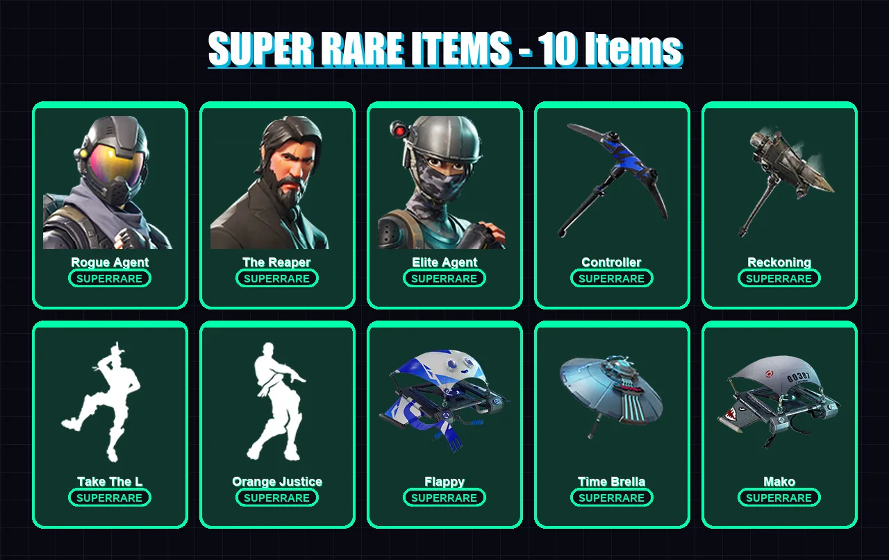 [PC/XBOX] | Rogue Agent | The Reaper | Elite Agent | Carbide | Sentinel | 63 skin | 69 pickaxe | 66 emote | 77 glider | Lv972