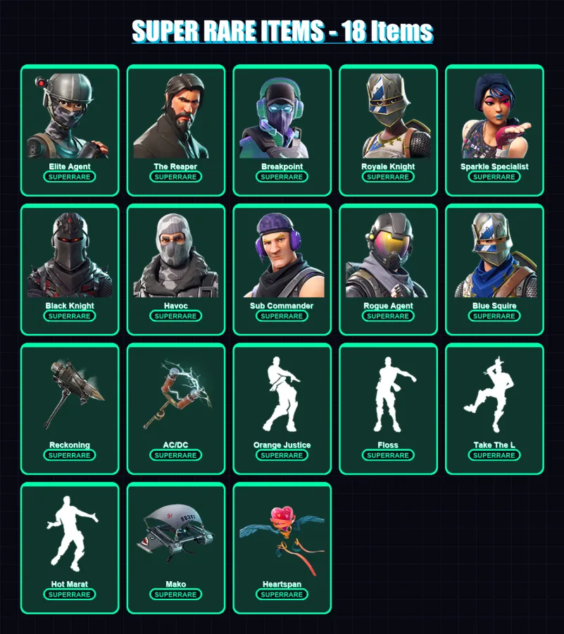 [PC/PSN] | Elite Agent | The Reaper | Breakpoint | Royale Knight | Sparkle Specialist | 92 skin | 49 pickaxe | 84 emote | 57 glider | Lv881
