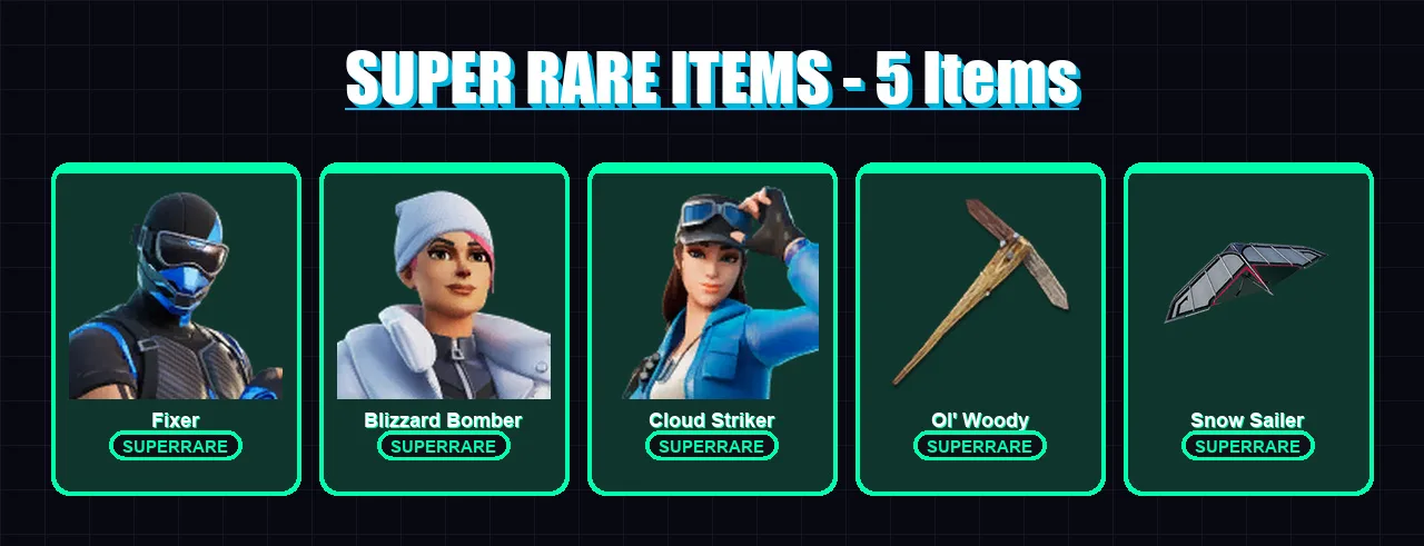 [SWITCH/PC] | Fixer | Blizzard Bomber | Cloud Striker | Raz | Torin | 103 skin | 99 pickaxe | 48 emote | 65 glider | Lv1199