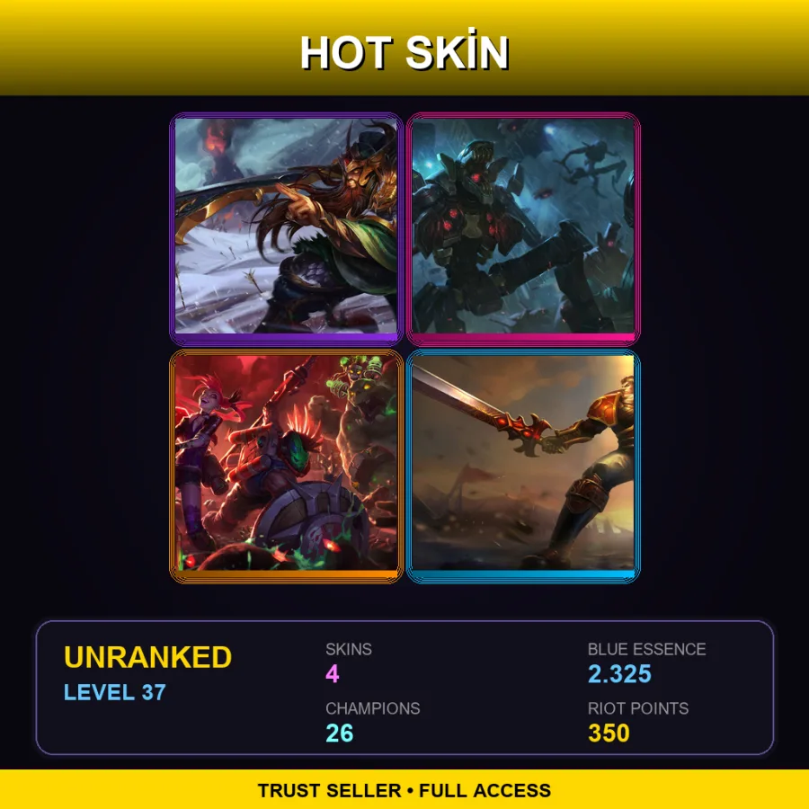RU | Lv37 | Unranked | 4 Skin | 26 Champ