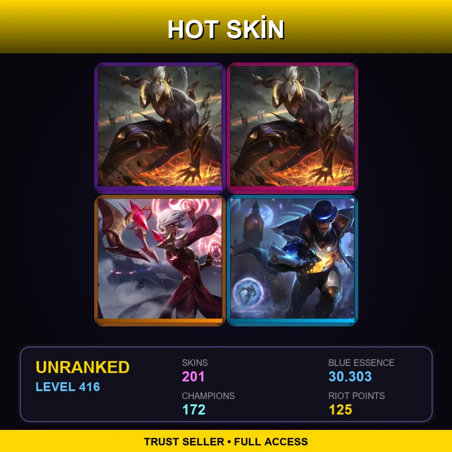 BR | Lv416 | Unranked | 201 Skin | 172 Champ