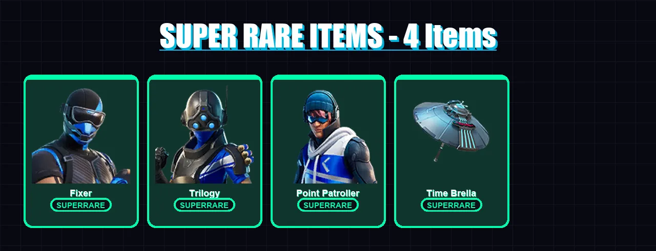 [PS4/PS5/XBOX/PC] | Fixer | Trilogy | Point Patroller | Backlash | Optimus Prime | 57 skin | 125 pickaxe | 101 emote | 109 glider | Lv2402