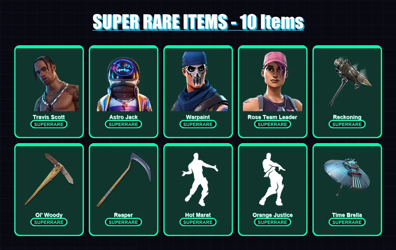 [PC/PSN] | Travis Scott | Astro Jack | Warpaint | Rose Team Leader | Midas | 197 skin | 177 pickaxe | 165 emote | 168 glider | Lv2433