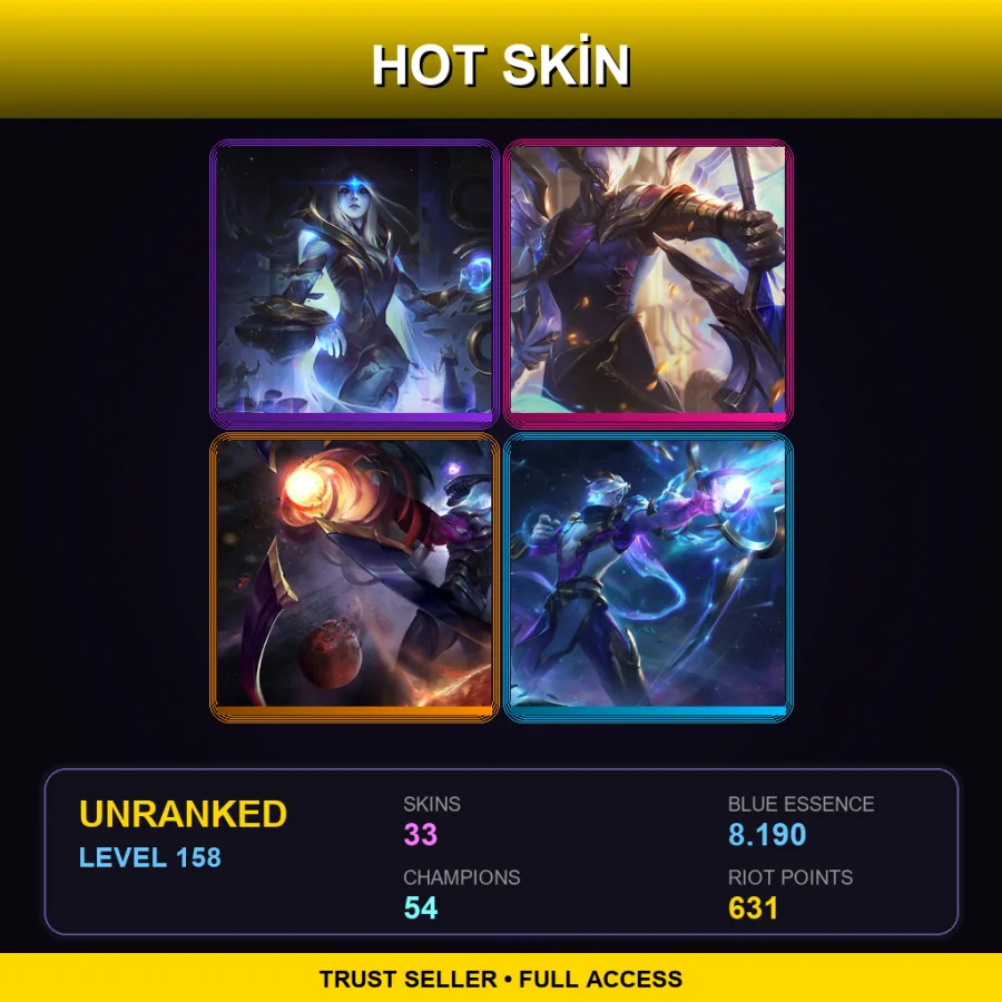 TR | Lv158 | Unranked | 33 Skin | 54 Champ
