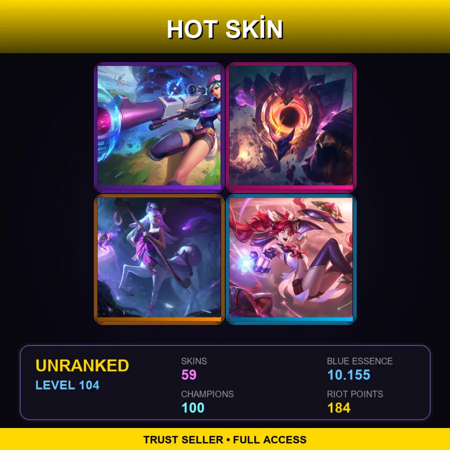 TR | Lv104 | Unranked | 59 Skin | 100 Champ
