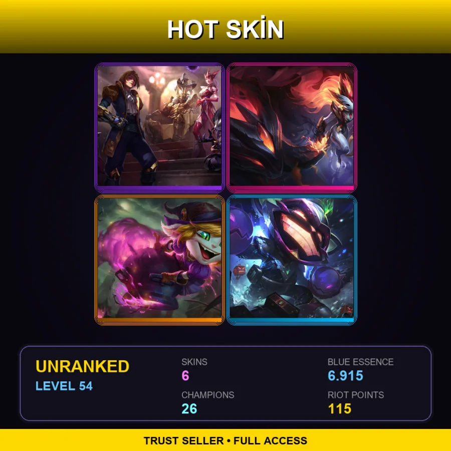LAN | Lv54 | Unranked | 6 Skin | 26 Champ