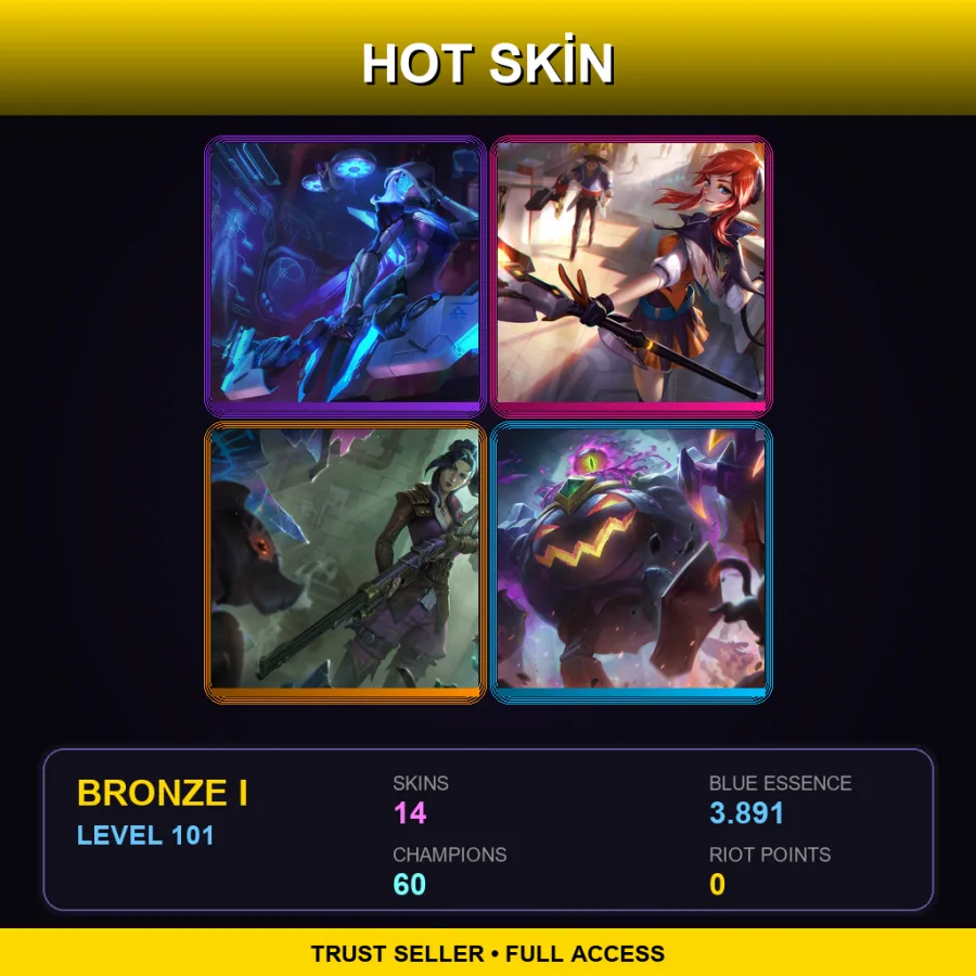 SG | Lv101 | Bronze I | 14 Skin | 60 Champ