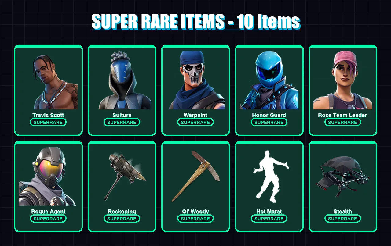 [PC/XBOX/PSN] | Travis Scott | Sultura | Warpaint | Honor Guard | Rose Team Leader | 139 skin | 155 pickaxe | 152 emote | 116 glider | Lv1744