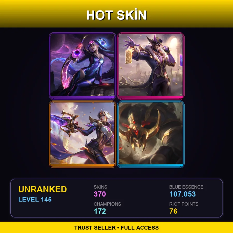 EUW | Lv145 | Unranked | 370 Skin | 172 Champ — Reverse Annie