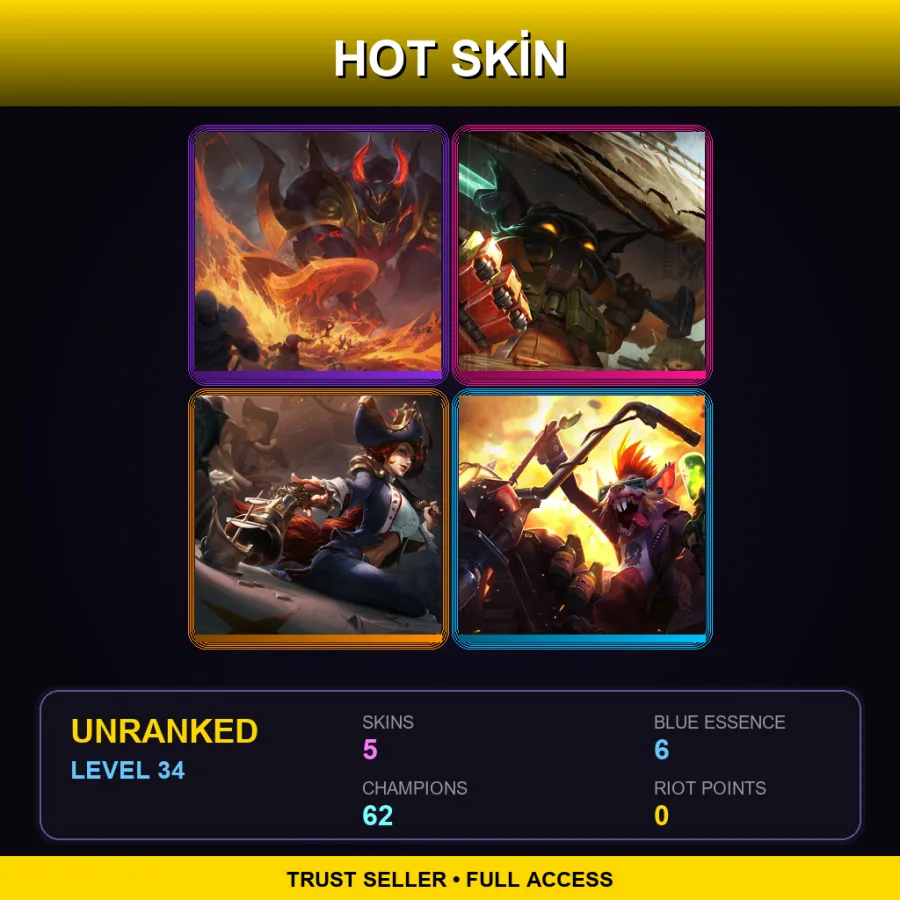 LAS | Lv34 | Unranked | 5 Skin | 62 Champ — Vandal Twitch