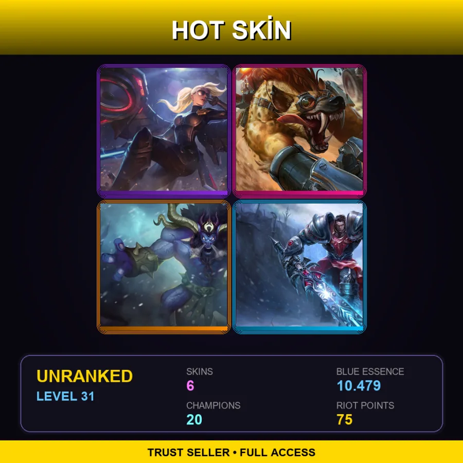 NA | Lv31 | Unranked | 6 Skin | 20 Champ — Divine Soraka