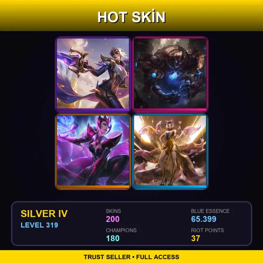 VN | Lv319 | Silver IV | 200 Skin | 180 Champ — LoL account