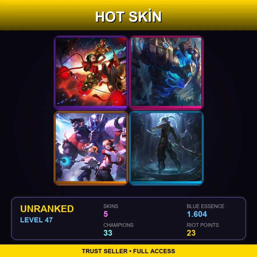 SG | Lv47 | Unranked | 5 Skin | 33 Champ with Nocturne