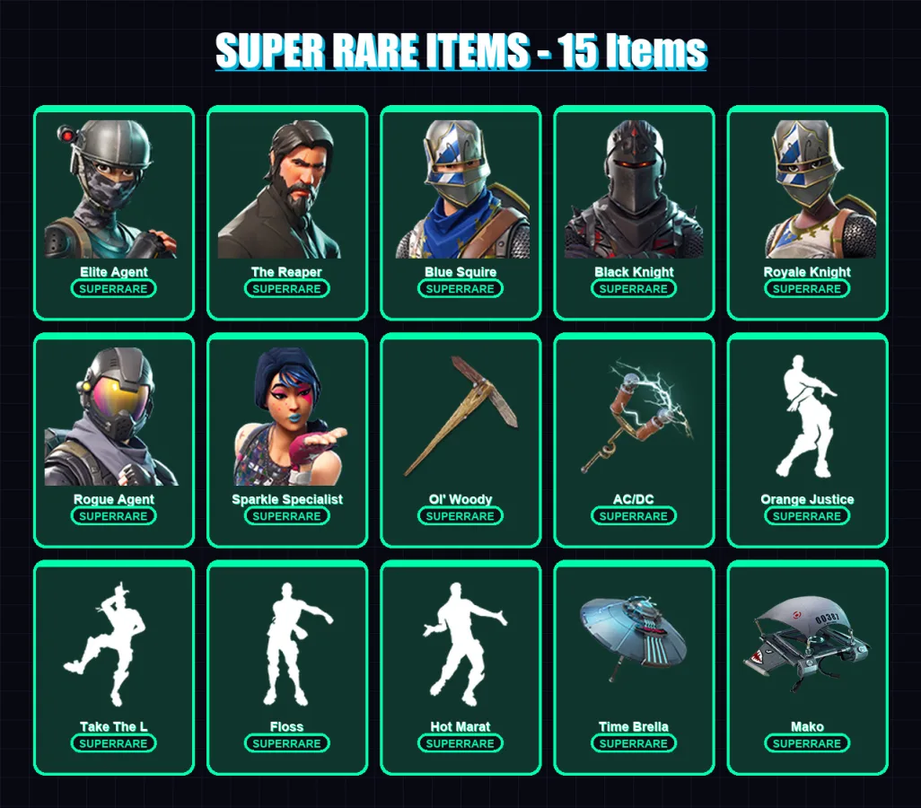 [PC/PSN] | Elite Agent | The Reaper | Blue Squire | Black Knight | Royale Knight | 80 skin | 64 pickaxe | 92 emote | 75 glider | Lv1062