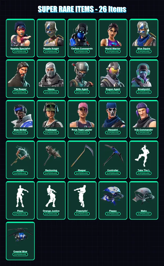 [PS4/PS5/XBOX/PC] | Sparkle Specialist | Royale Knight | Carbon Commando | 77 skin | Lv843 — Game account