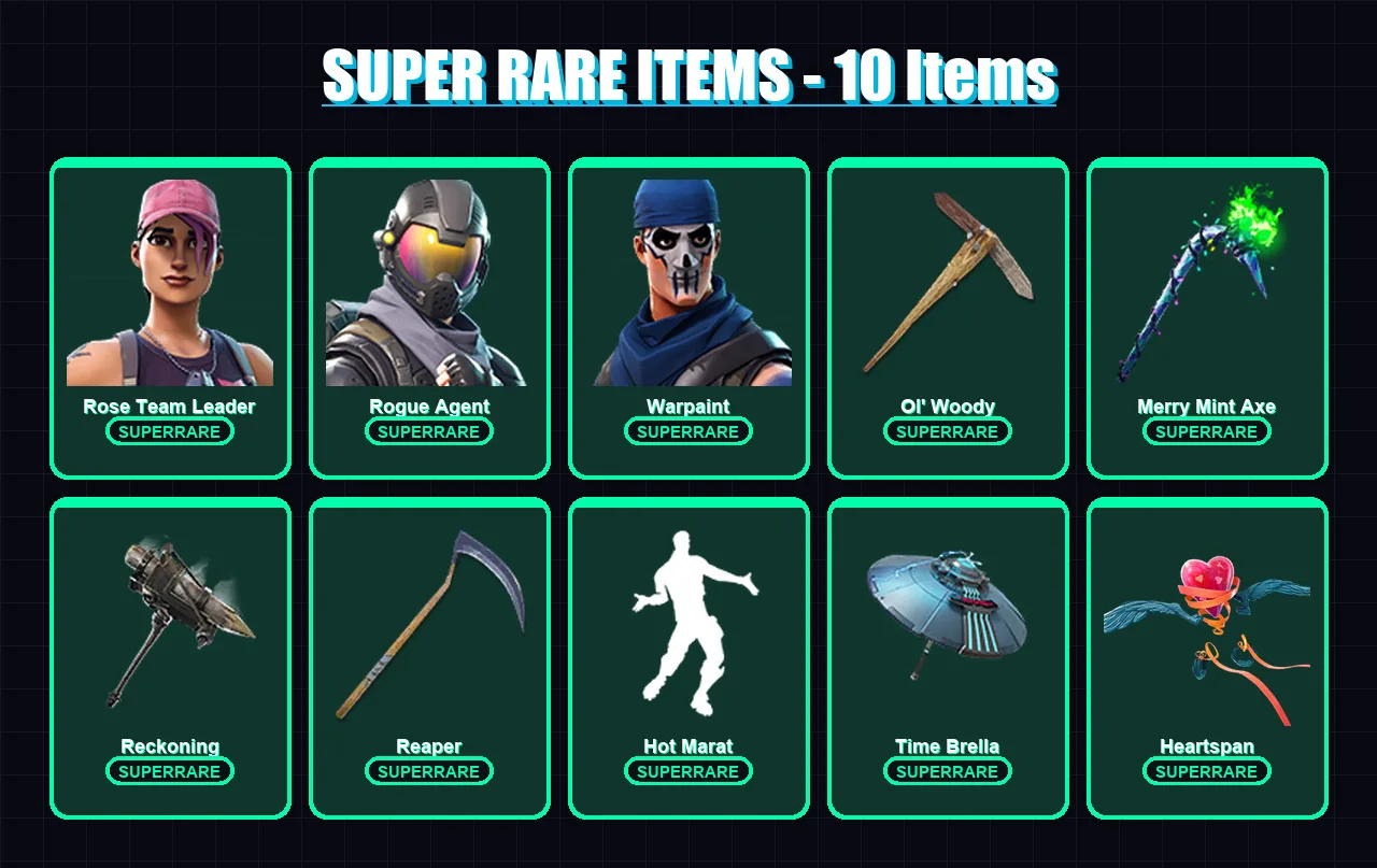 [PC/XBOX/PSN] | Rose Team Leader | Rogue Agent | Warpaint | Hybrid | Luxe | 134 skin | 99 pickaxe | 108 emote | 97 glider | Lv1007