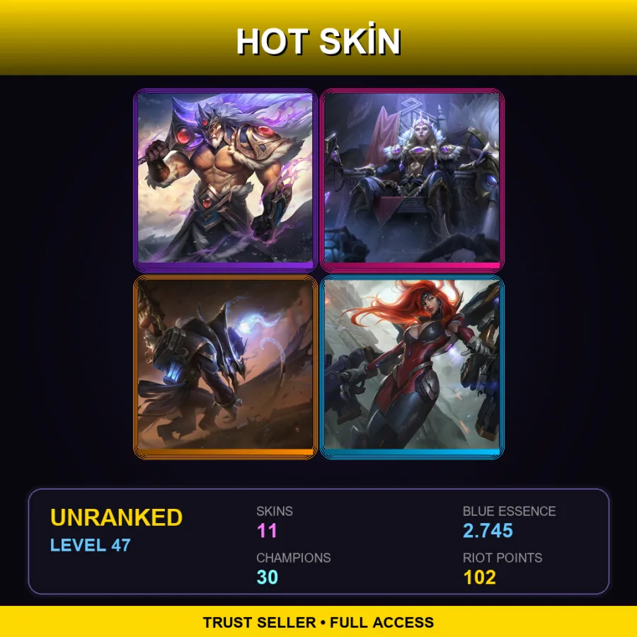 EUW | Lv47 | Unranked | 11 Skin | 30 Champ — Hired Gun Lucian