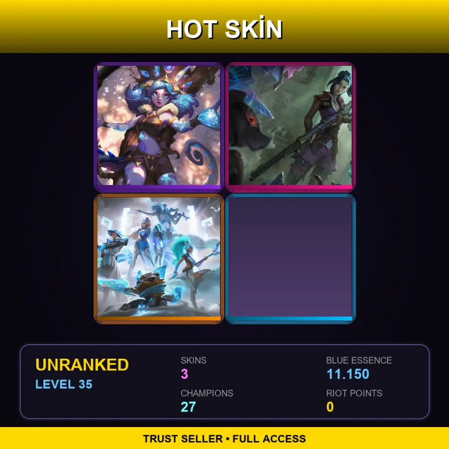 BR | Lv35 | Unranked | 3 Skin | 27 Champ — LoL account