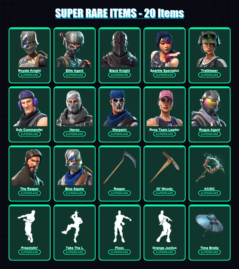 [PC/XBOX/PSN] | Royale Knight | Elite Agent | Black Knight | Sparkle Specialist | Trailblazer | 101 skin | 85 pickaxe | 87 emote | 78 glider | Lv915