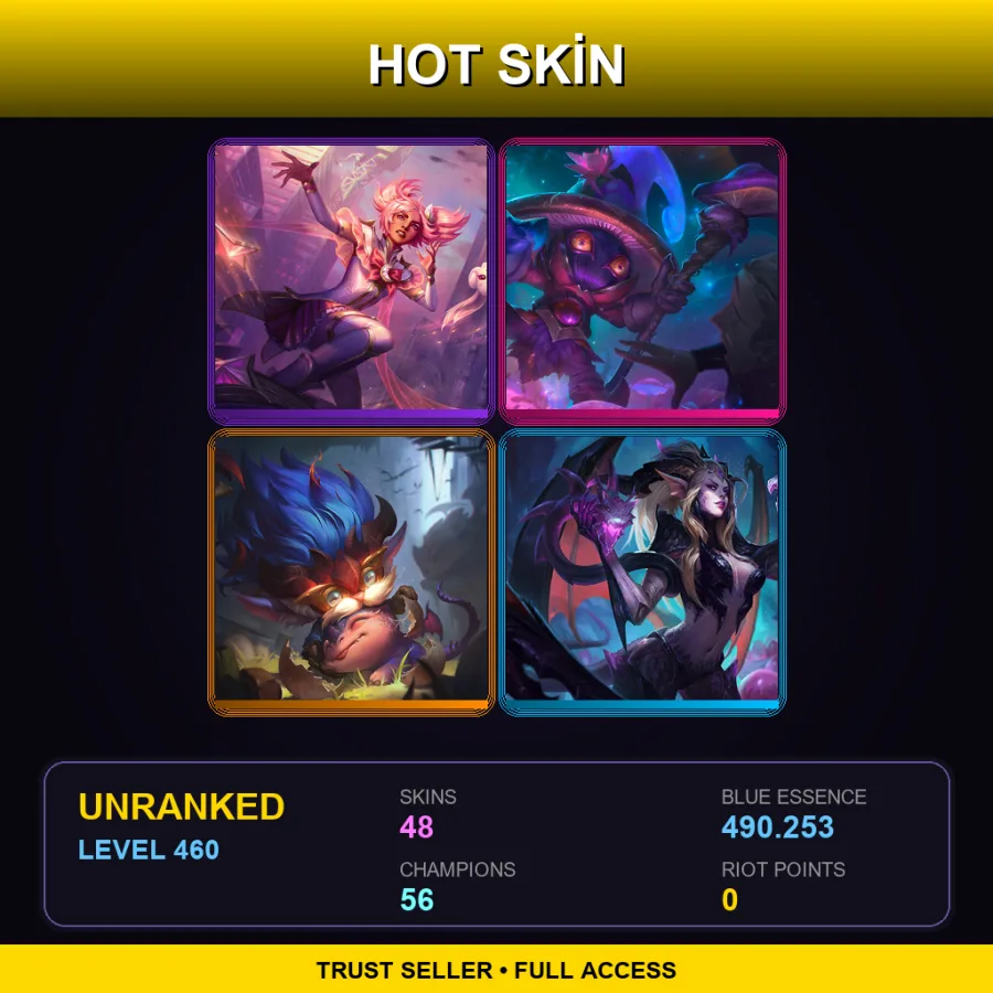 LAN | Lv460 | Unranked | 48 Skin | 56 Champ