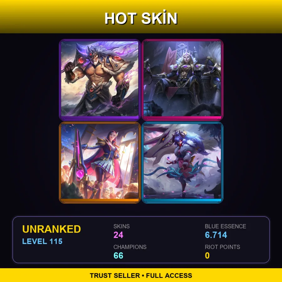 LAN | Lv115 | Unranked | 24 Skin | 66 Champ