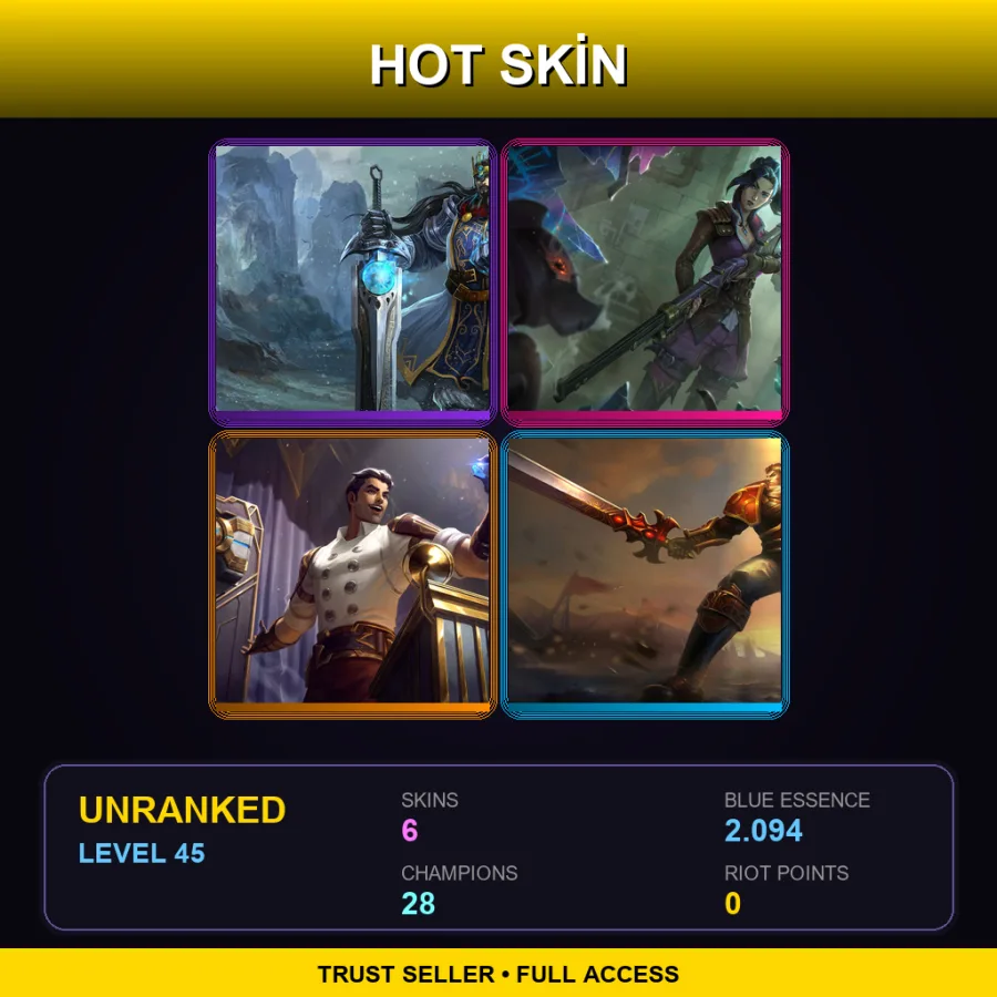BR | Lv45 | Unranked | 6 Skin | 28 Champ