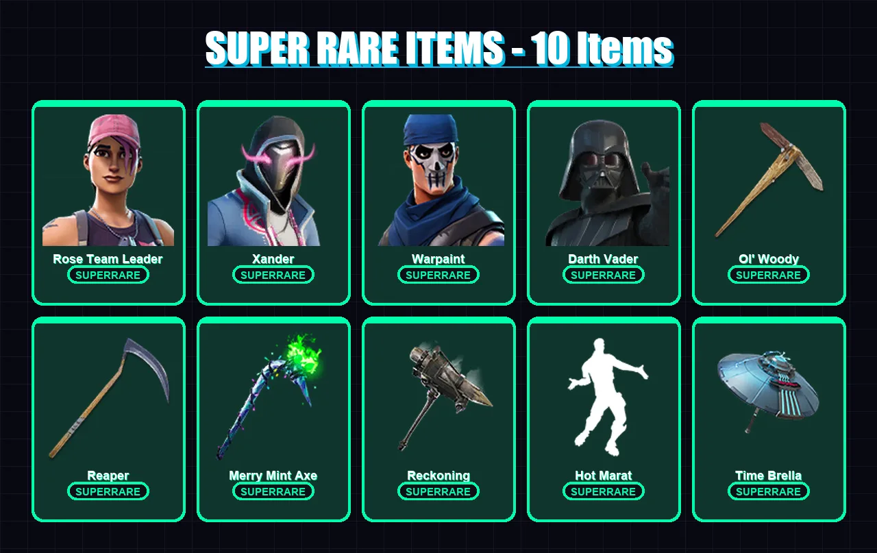 [PC/PSN] | Rose Team Leader | Xander | Warpaint | Darth Vader | Spire Assassin | 331 skin | 297 pickaxe | 330 emote | 211 glider | Lv3264