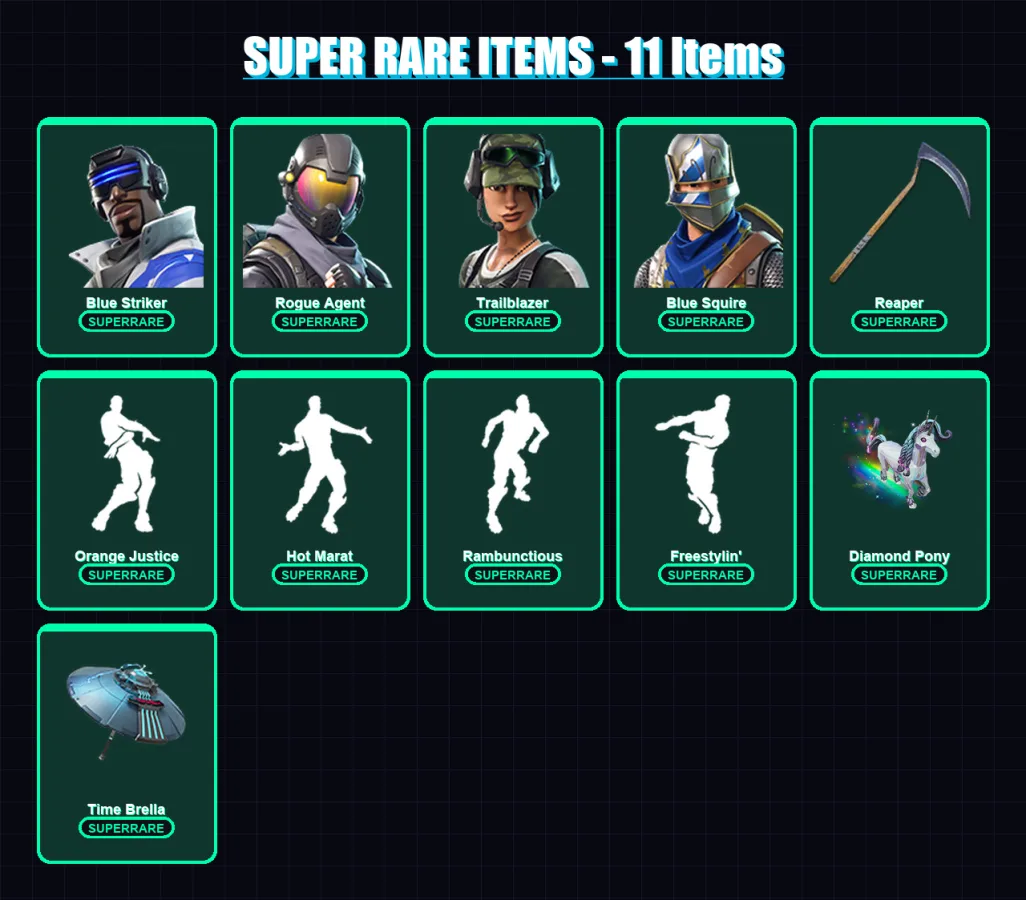 [PC/XBOX/PSN] | Blue Striker | Rogue Agent | Trailblazer | Blue Squire | Omegarok | 68 skin | 74 pickaxe | 79 emote | 60 glider | Lv1034