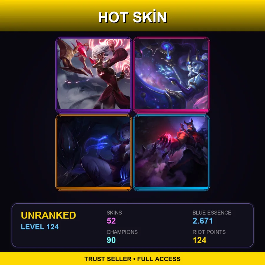 LAN | Lv124 | Unranked | 52 Skin | 90 Champ — Tpa Nunu Willump